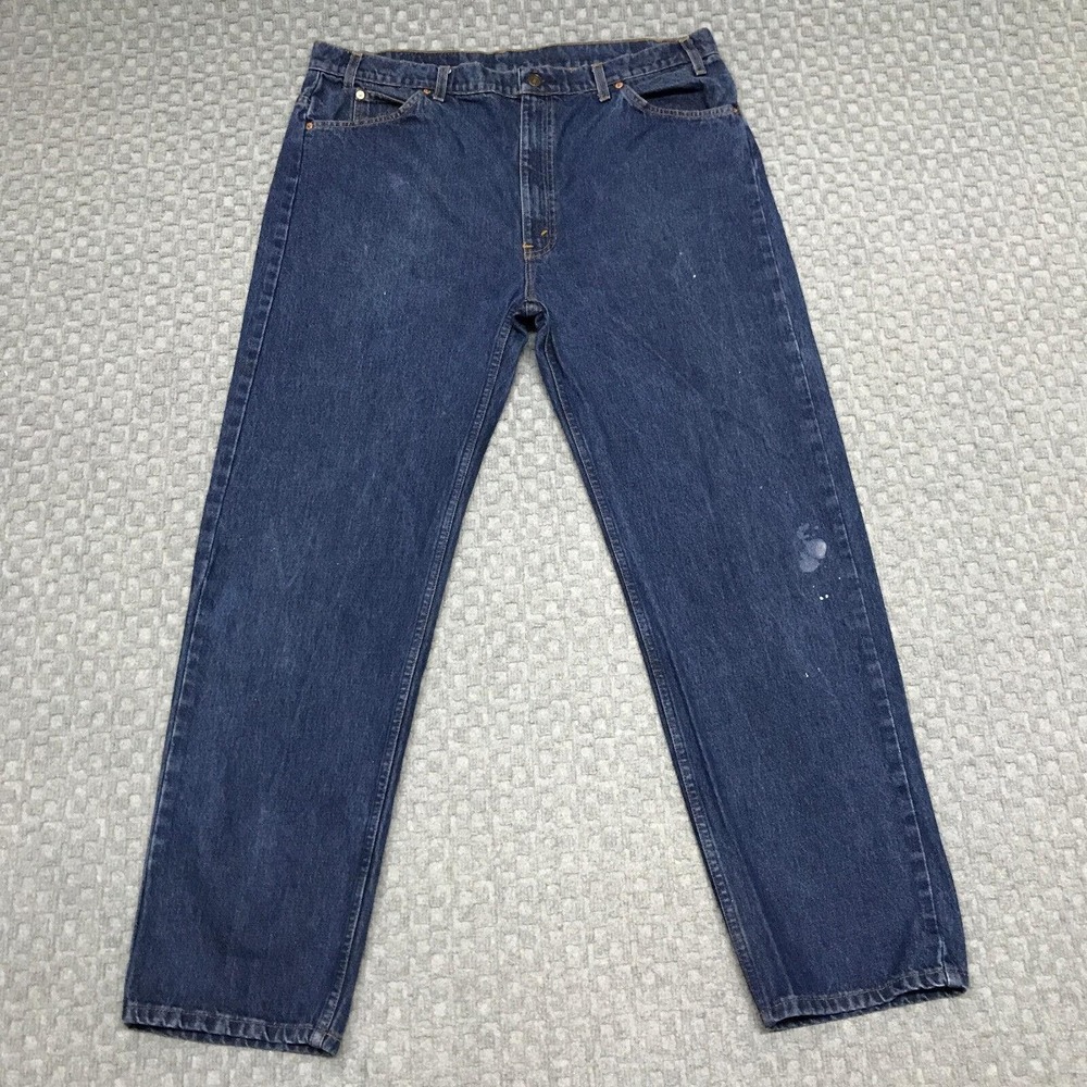 Vintage Levis 505 Jeans Mens 42x32 Blue Denim Straight Classic Orange Tab 90s